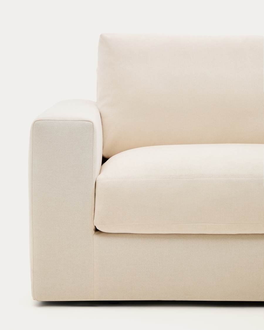Alea removable cover modular sofa 4-seater in natural chenille right chaise longue 310 cm