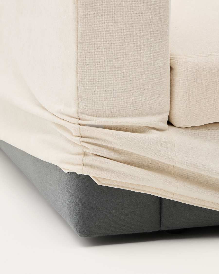 Alea removable cover modular sofa 3-seater in natural chenille 220 cm