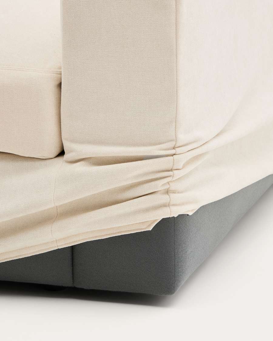 Alea removable cover modular sofa 4-seater in natural chenille left chaise longue 310 cm