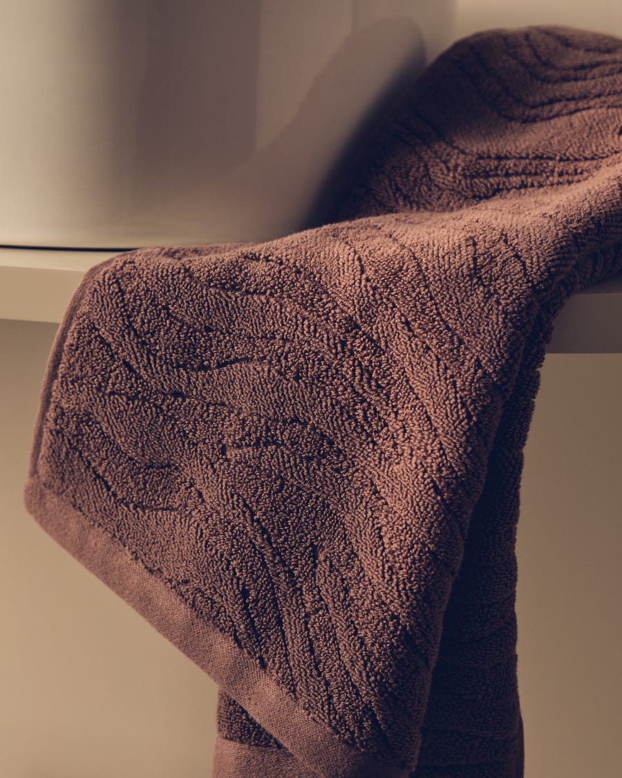 Dalira 100% cotton dark brown zebra jacquard face towel 30 x 50cm