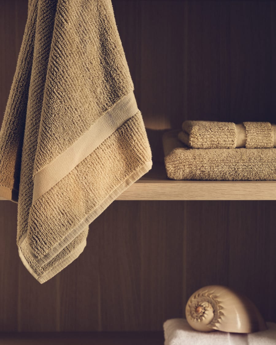 Olvira 100% cotton dark green jacquard hand towel 50 x 90cm
