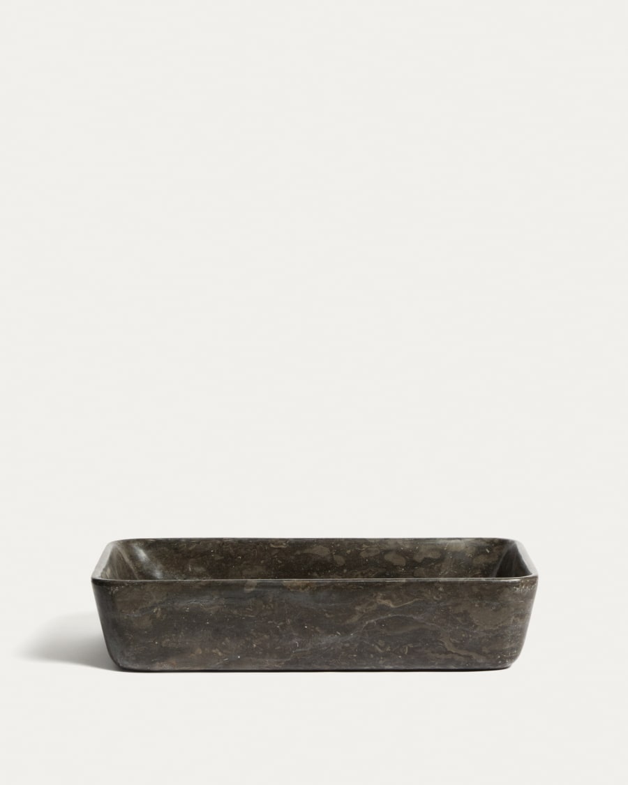 Vasque à poser Darnen en marbre gris 55 x 35 cm