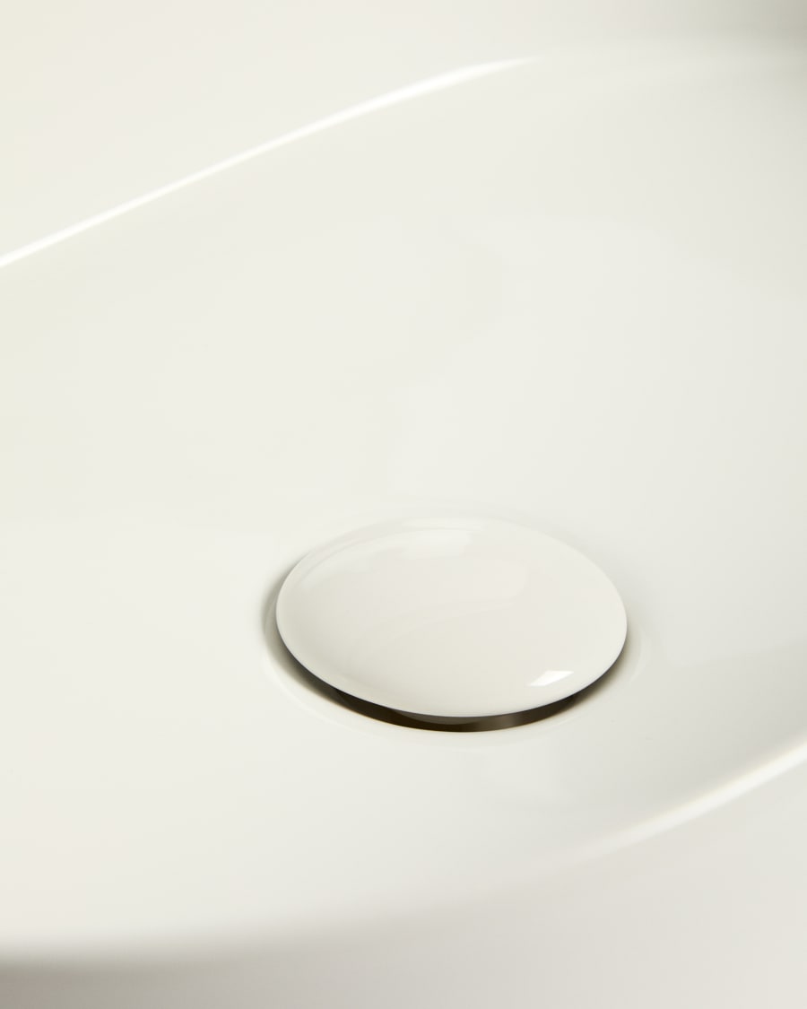 Ovara countertop basin in white glazed ceramic 50 x 31 cm