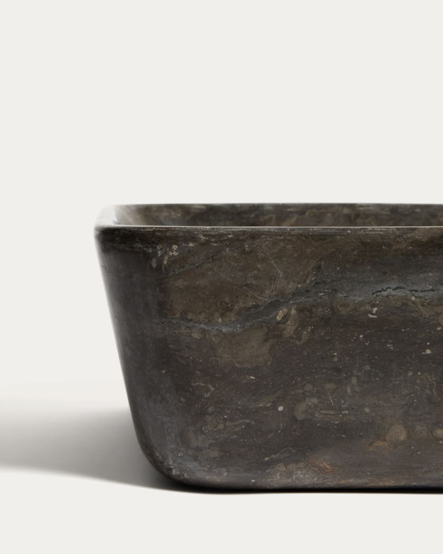 Vasque à poser Darnen en marbre gris 55 x 35 cm