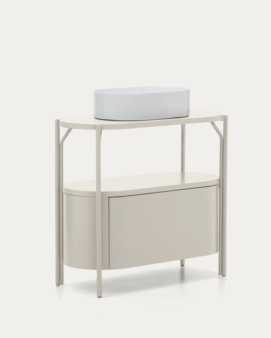 Badezimmermöbel Arely mit Stahlgestell und weiß lackiertem MDF, 90 x 40 cm