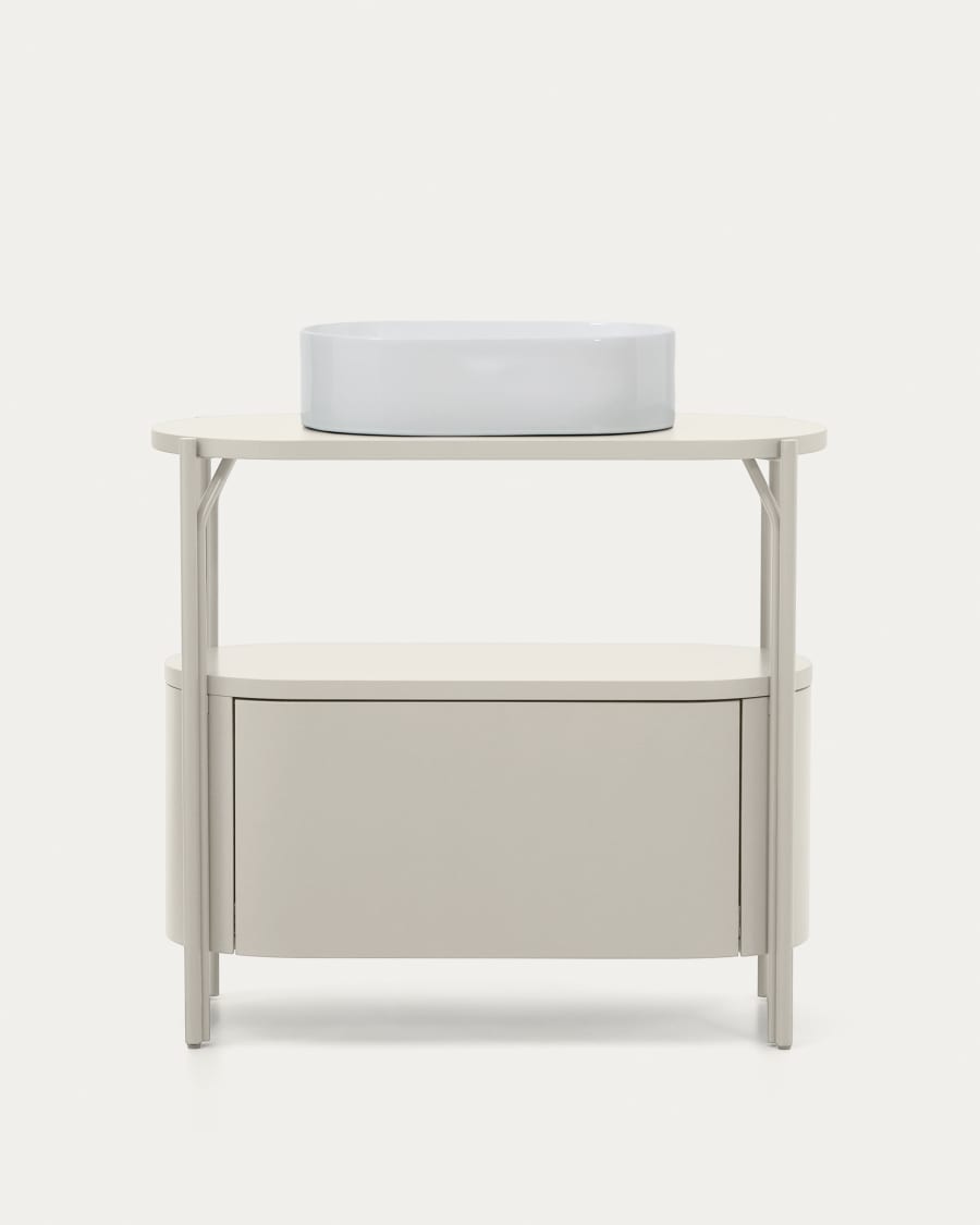 Badezimmermöbel Arely mit Stahlgestell und weiß lackiertem MDF, 90 x 40 cm