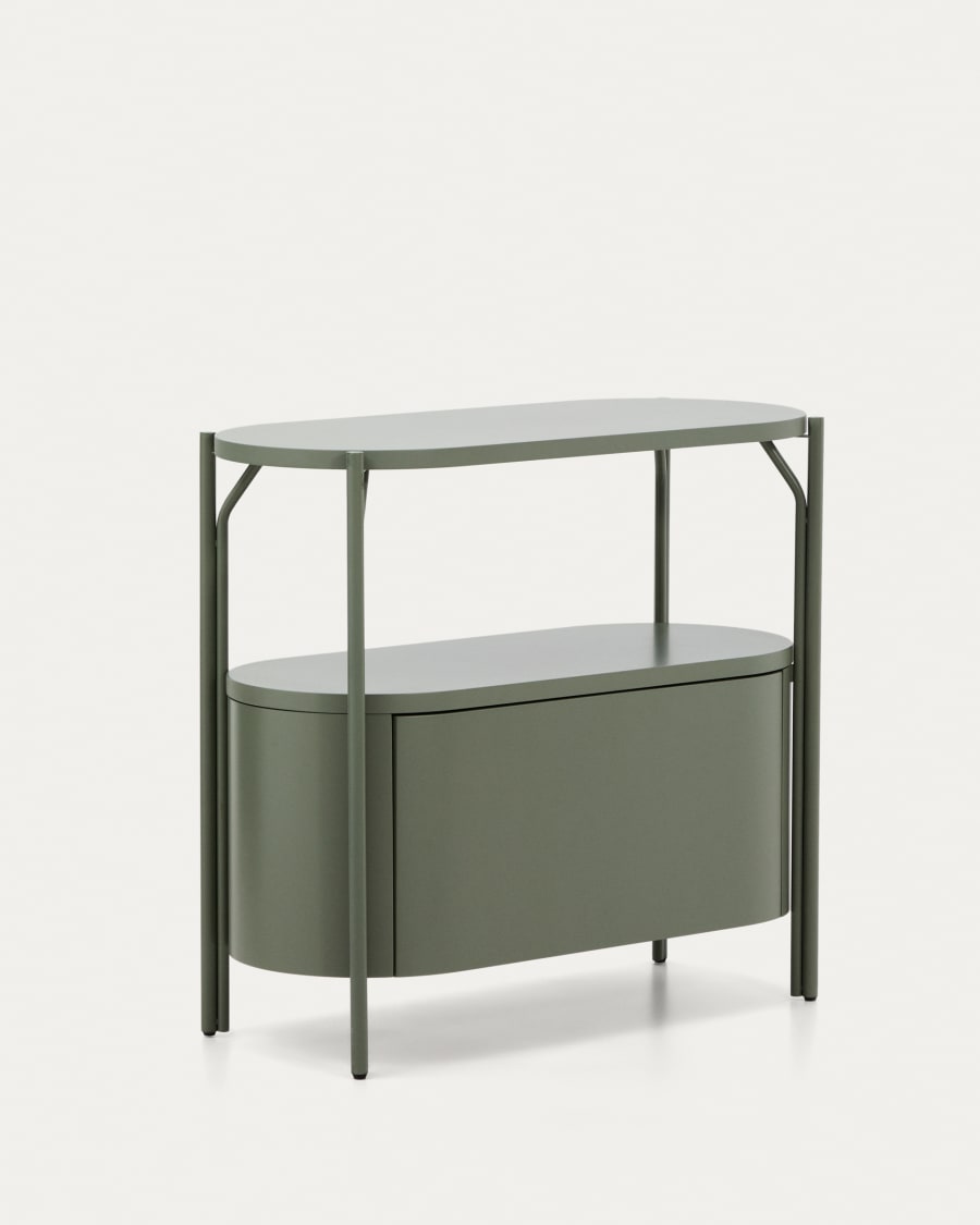 Badezimmermöbel Arely mit Stahlgestell und grün lackiertem MDF, 90 x 40 cm