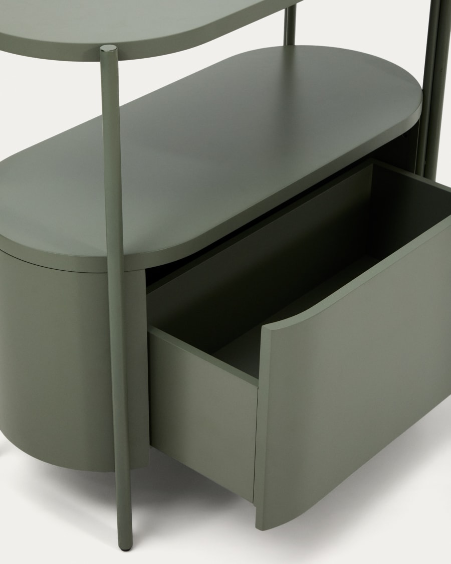 Badezimmermöbel Arely mit Stahlgestell und grün lackiertem MDF, 90 x 40 cm