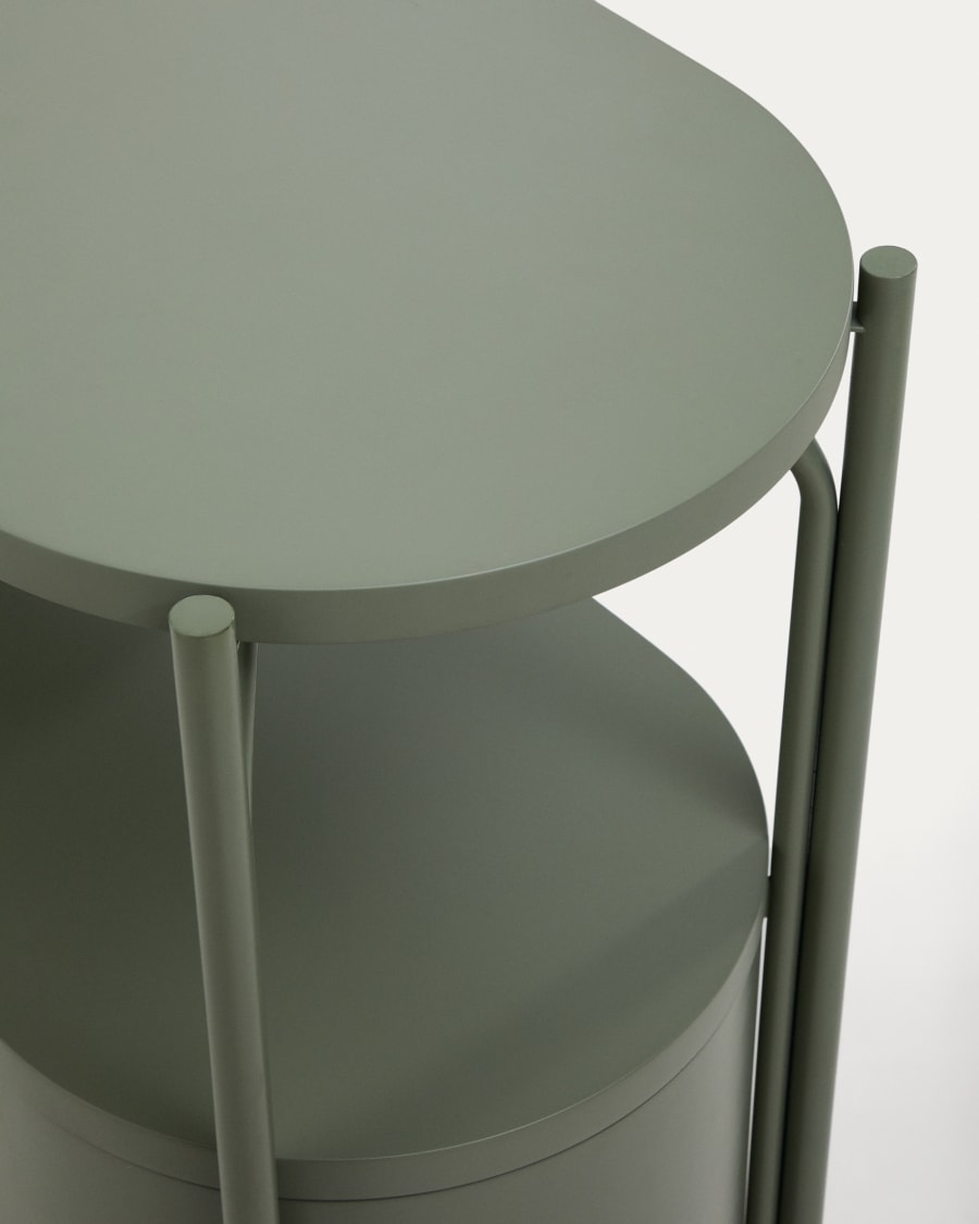 Badezimmermöbel Arely mit Stahlgestell und grün lackiertem MDF, 90 x 40 cm