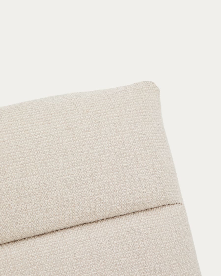Asen beige chenille armchair with black steel legs FSC 100%