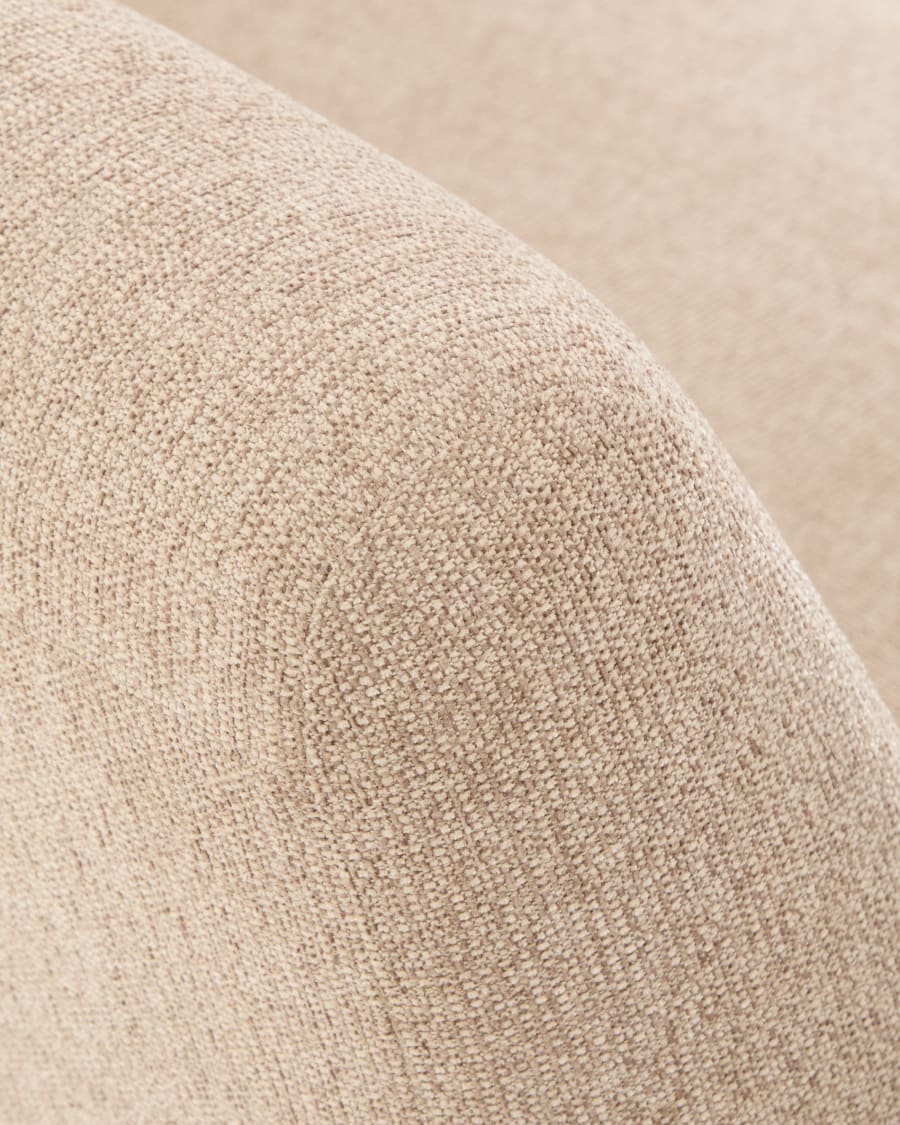 Amsen light brown 3-seater sofa in walnut plywood with brushed stainless steel legs 190cm FSC 100%