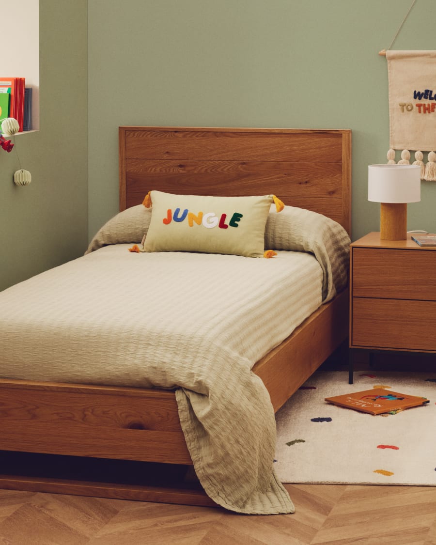 Trapunta Rilune 100% cotone con rilievo effetto righe verde chiaro per letto da 90 cm