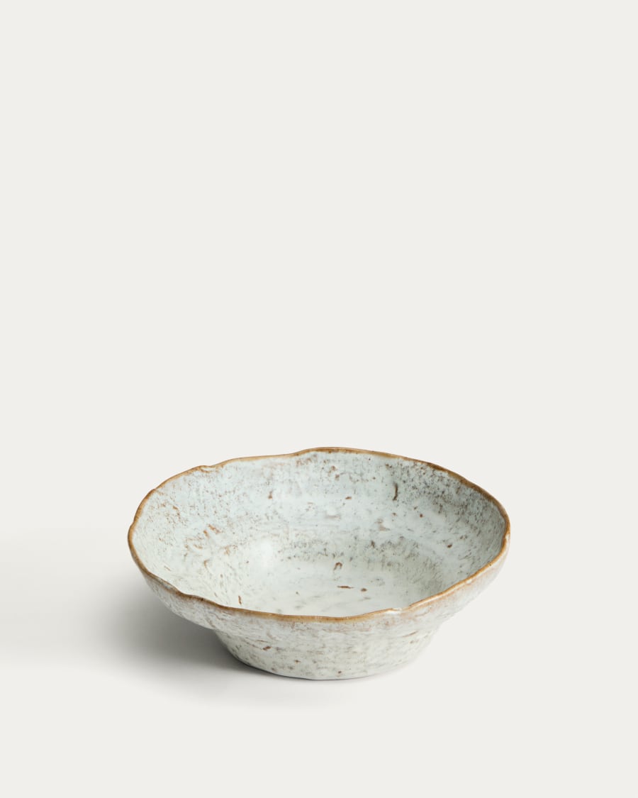 Alenia deep plate in grey ceramic
