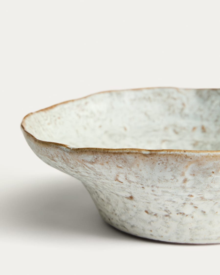 Alenia deep plate in grey ceramic