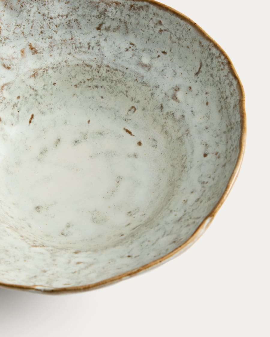 Alenia deep plate in grey ceramic