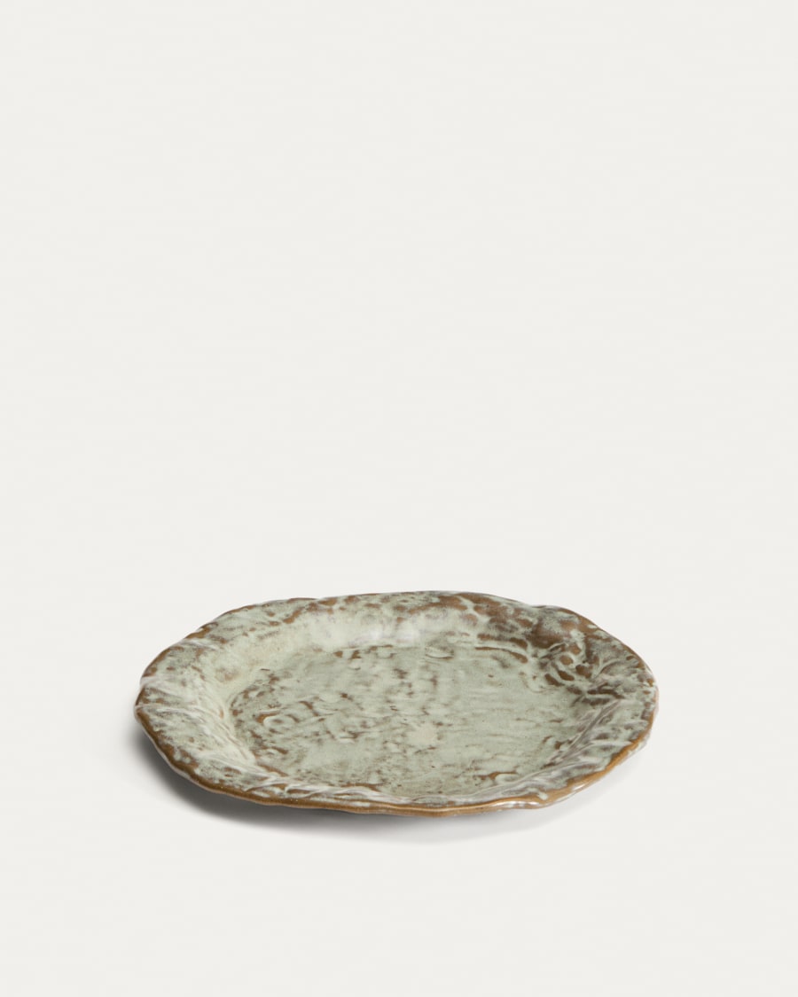 Alenia green ceramic dessert plate