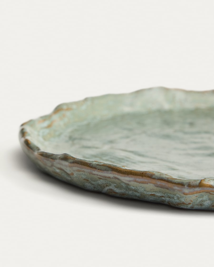 Assiette plate Alenia en céramique verte