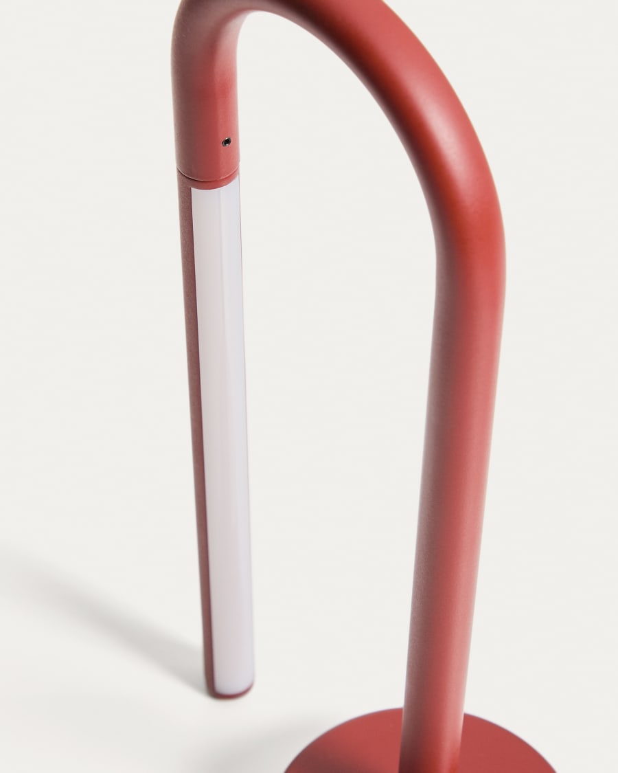 Lampe de table portable Bow en aluminium rouge