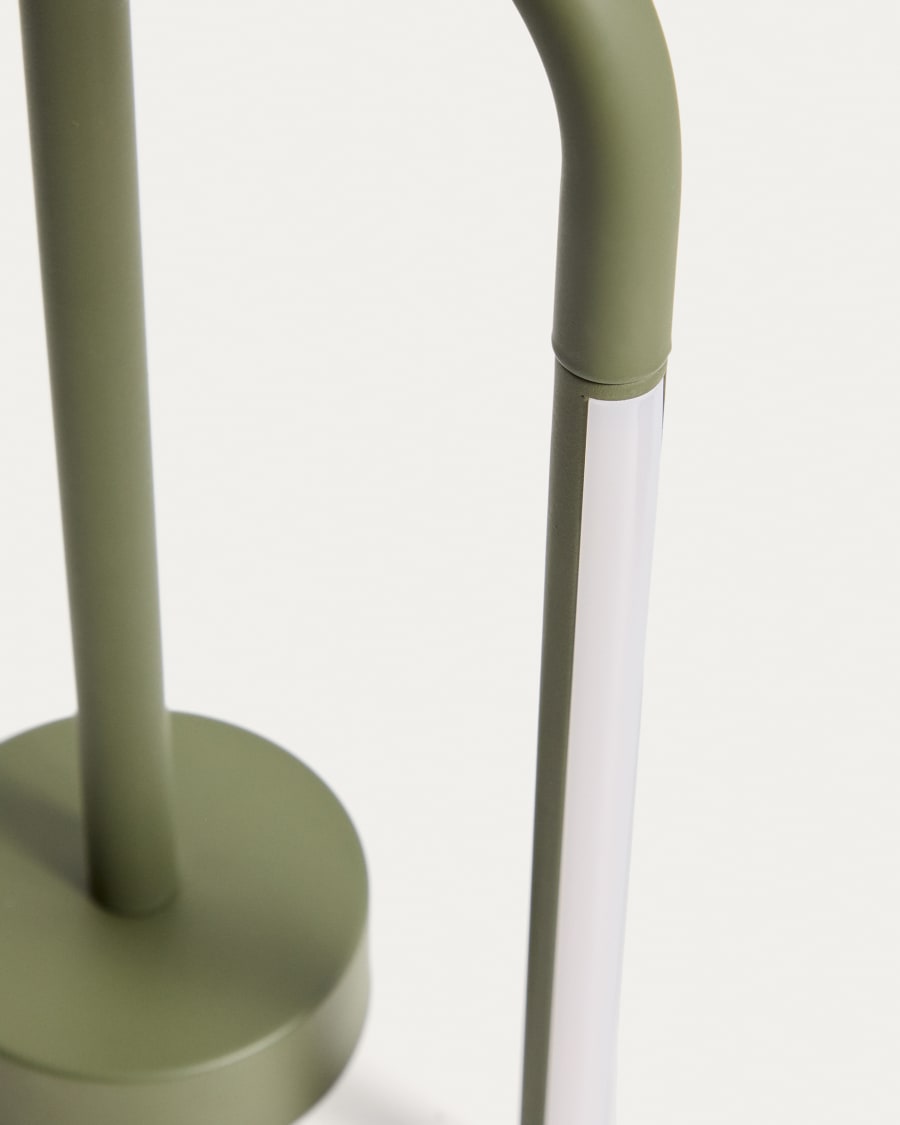 Lampe de table portable Bow en aluminium vert