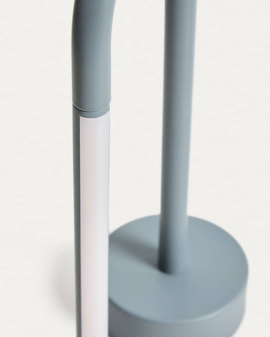 Lampe de table portable Bow en aluminium bleu
