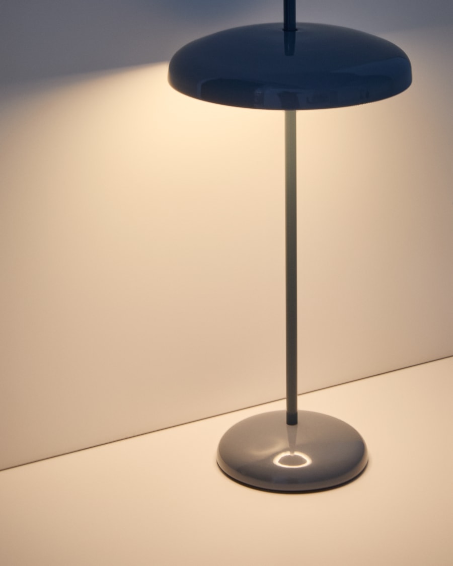 Lampe de table portable Porte en aluminium bleu