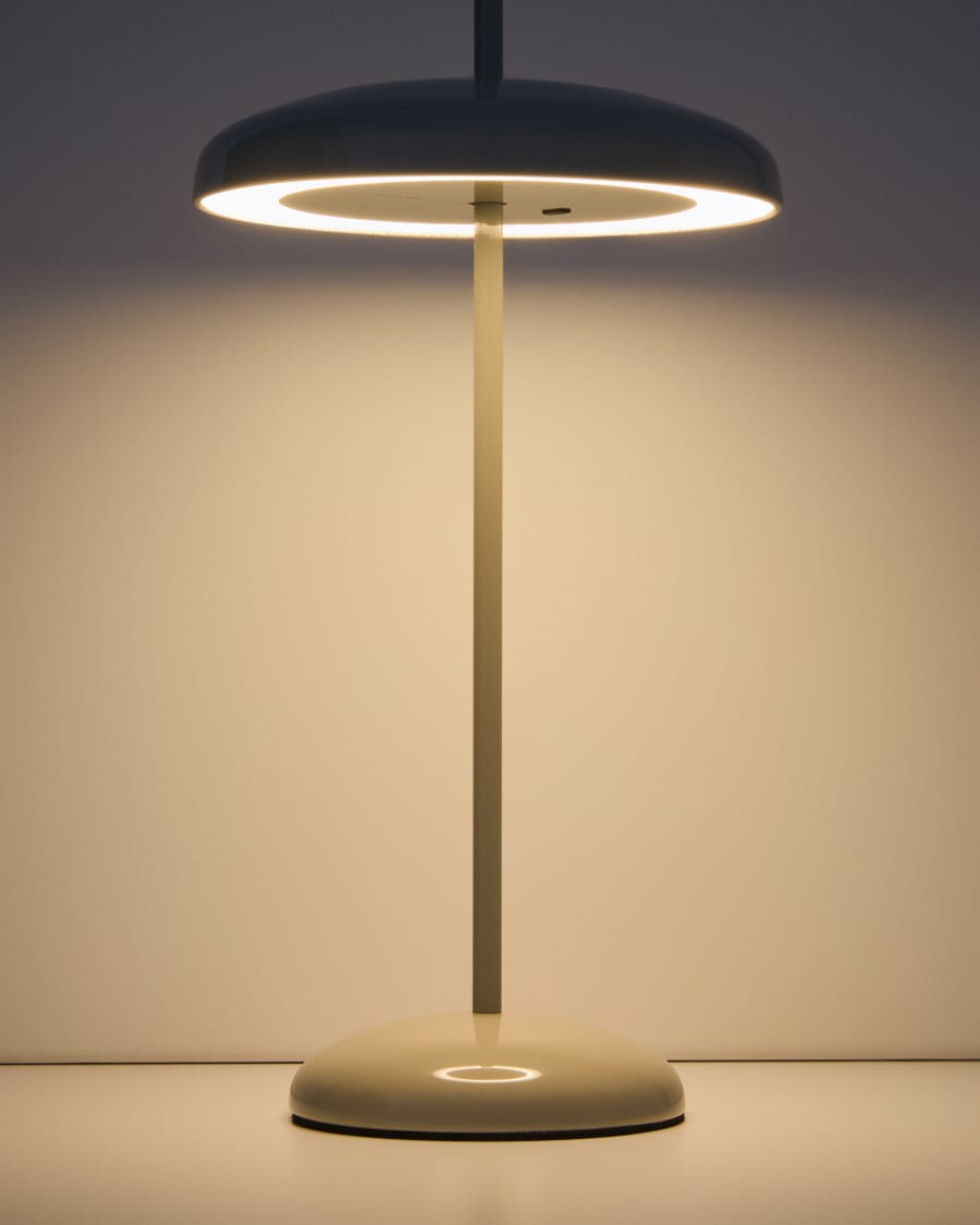 Lampe de table portable Porte en aluminium gris clair