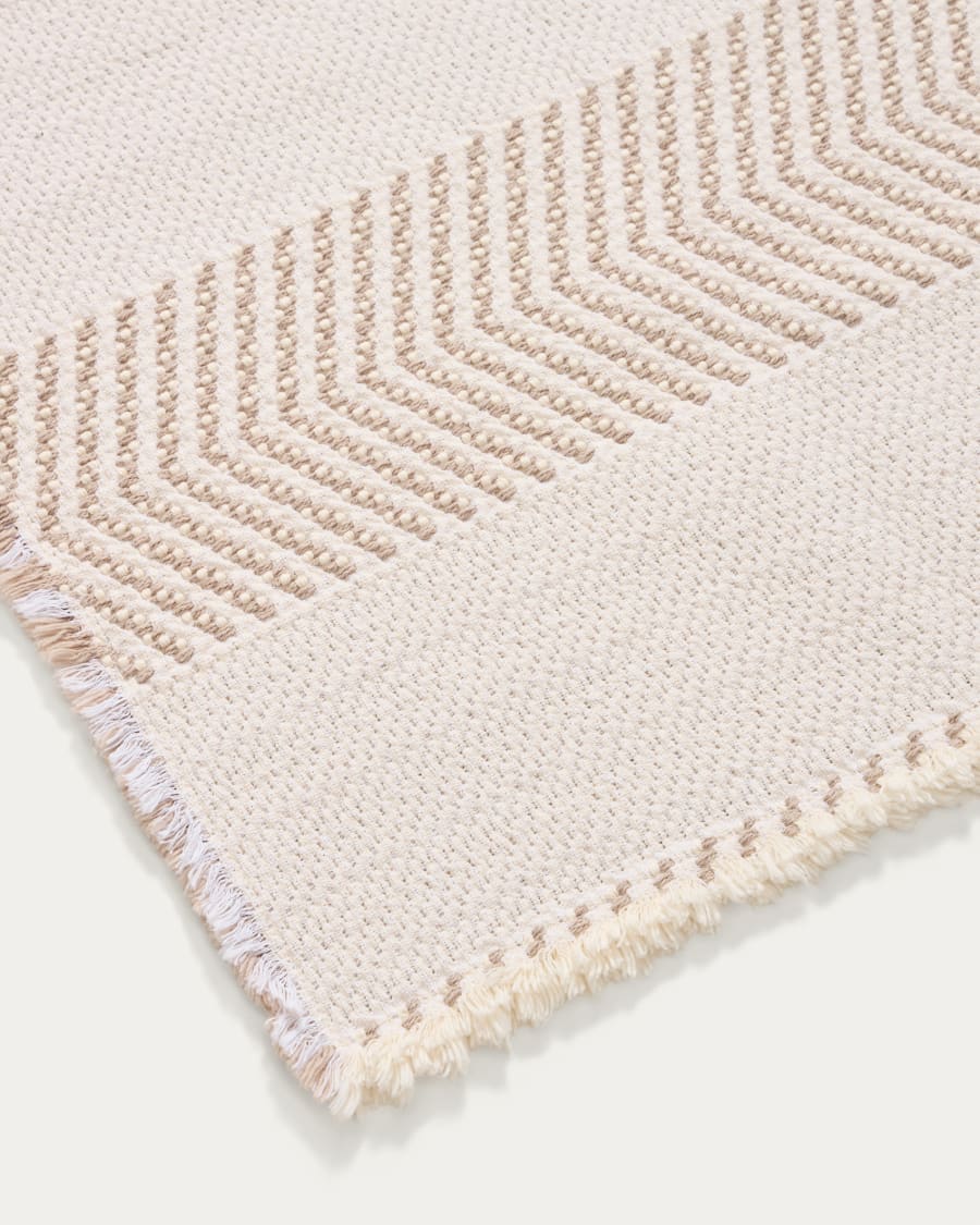 Tapis de bain Bina 100 % coton structure jacquard écrue 50 x 70 cm