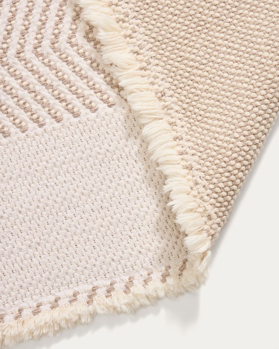 Tapis de bain Bina 100 % coton structure jacquard écrue 50 x 70 cm