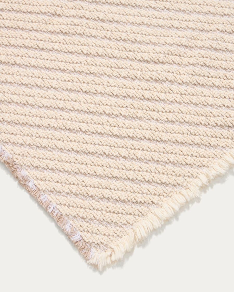 Tapis de bain Janu 100 % coton structure diagonale écrue 50 x 70 cm