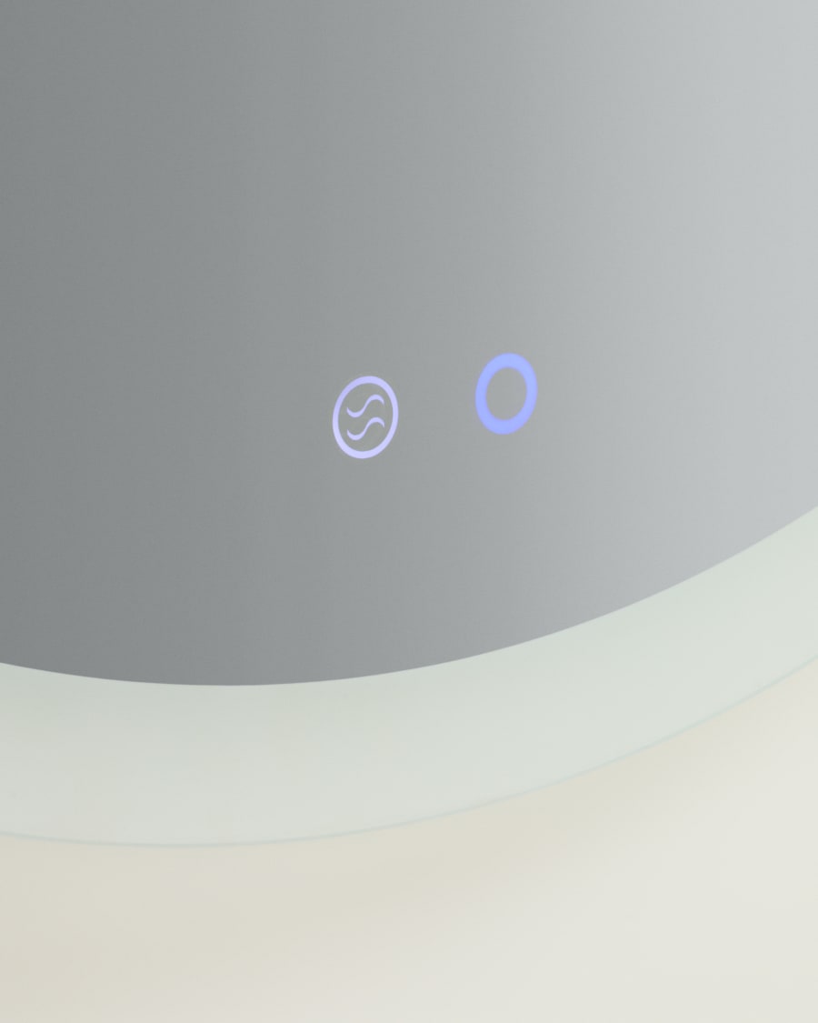 Mervi round bathroom mirror with LED light and anti-fog Ø 60cm