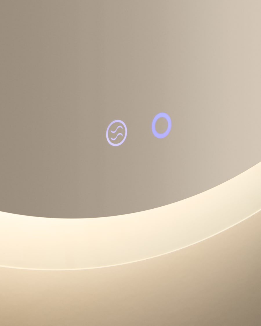 Mervi round bathroom mirror with LED light and anti-fog Ø 60cm