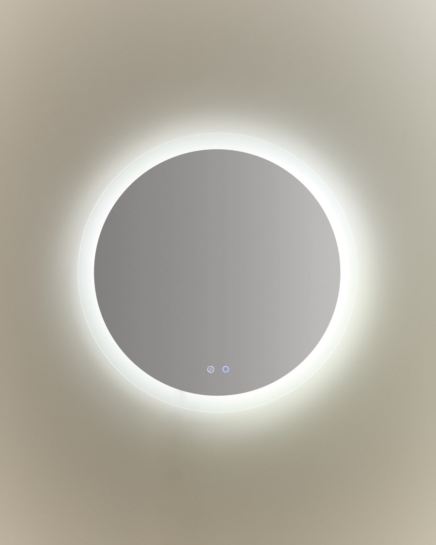 Mervi round bathroom mirror with LED light and anti-fog Ø 60cm