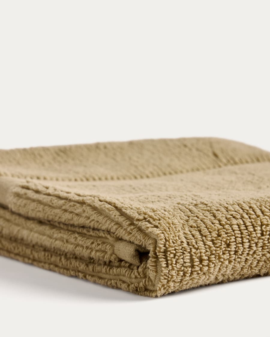 Olvira 100% cotton dark green jacquard border bath towel 70 x 140cm