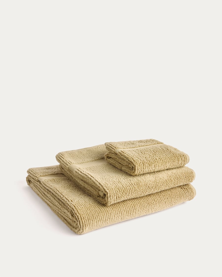 Olvira 100% cotton dark green jacquard border bath towel 70 x 140cm