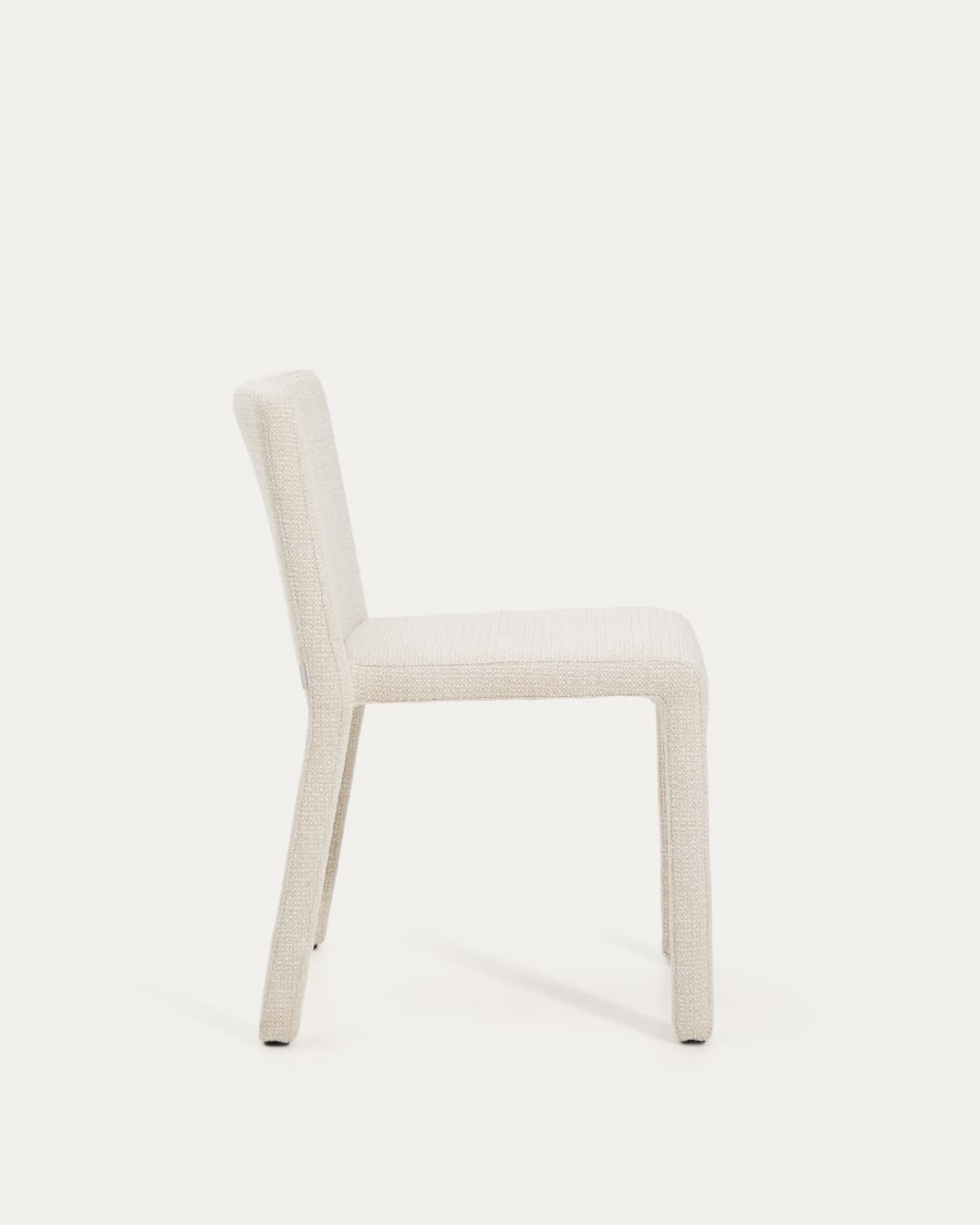 Sedia impilabile Loria in ciniglia beige