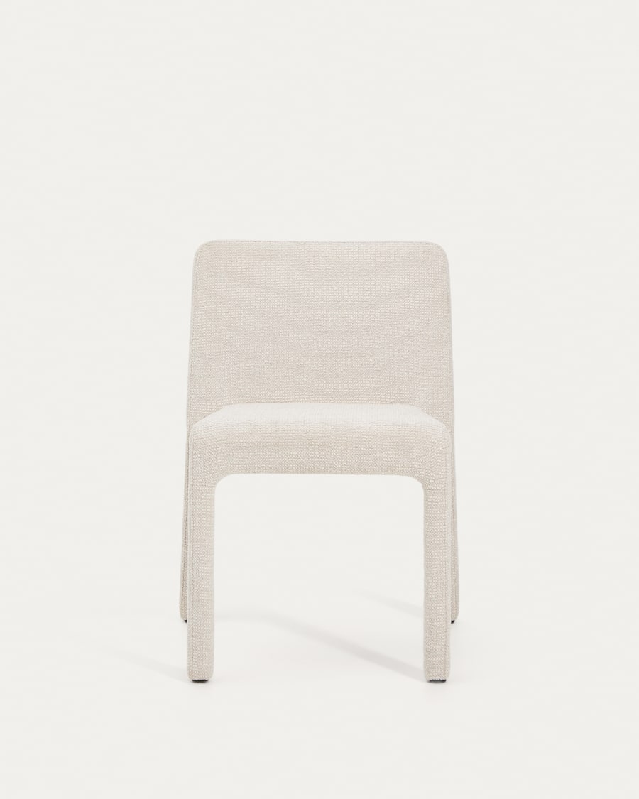 Sedia impilabile Loria in ciniglia beige