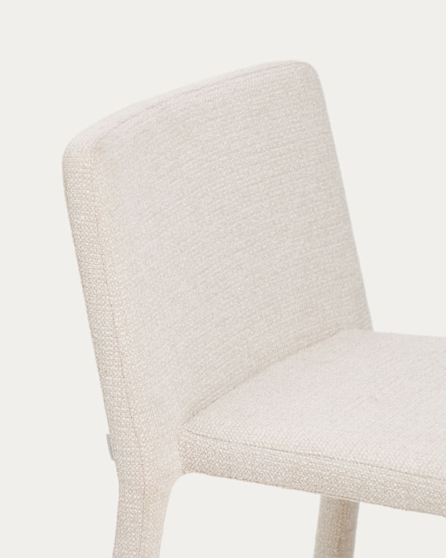 Sedia impilabile Loria in ciniglia beige