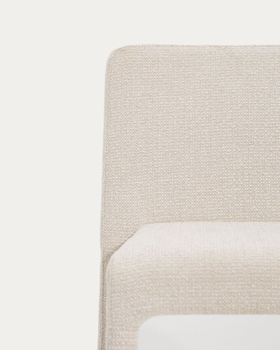 Sedia impilabile Loria in ciniglia beige