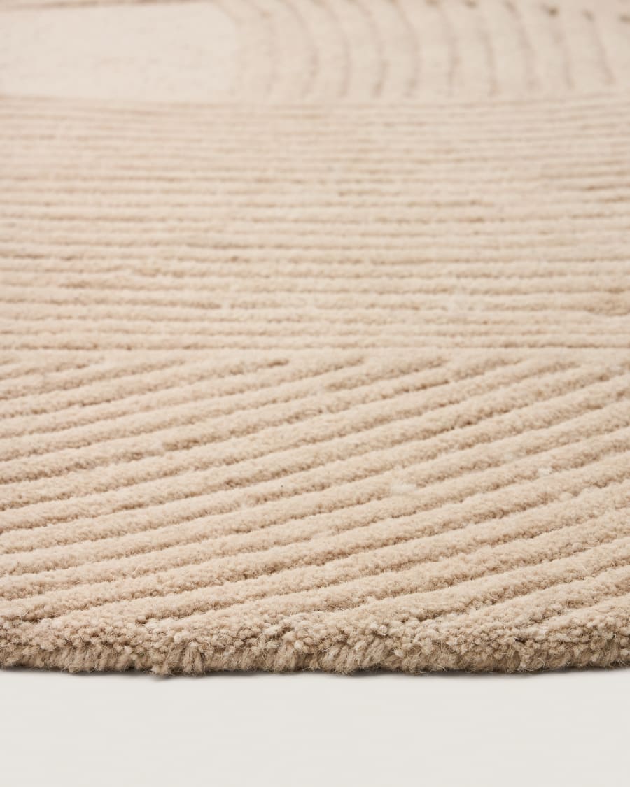 Tappeto Domm di lana beige 160 x 230 cm