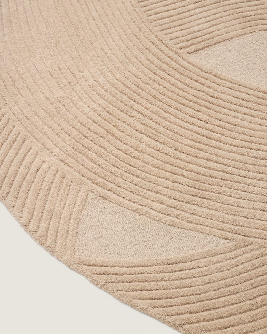Tappeto Domm di lana beige 160 x 230 cm
