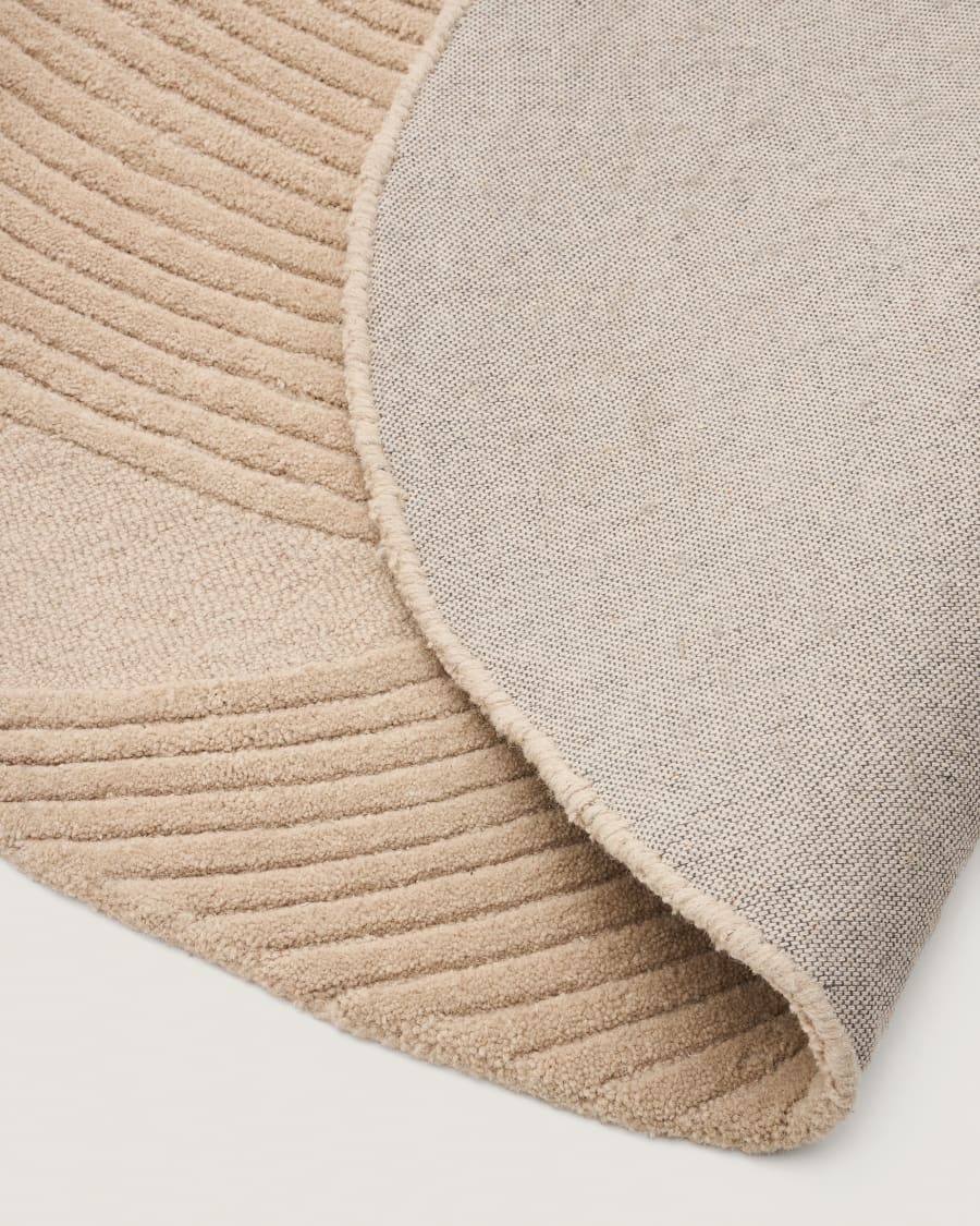 Tappeto Domm di lana beige 160 x 230 cm