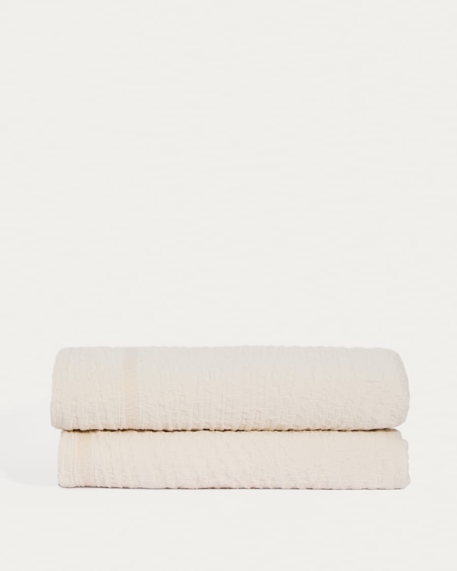 Zenti 100% cotton chenille bedspread in double sided zebra jacquard for 150/160 cm bed