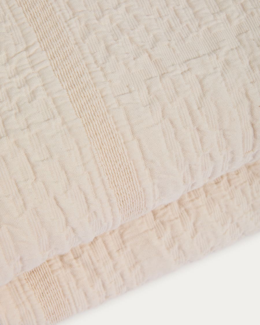 Zenti 100% cotton chenille bedspread in double sided zebra jacquard for 150/160 cm bed