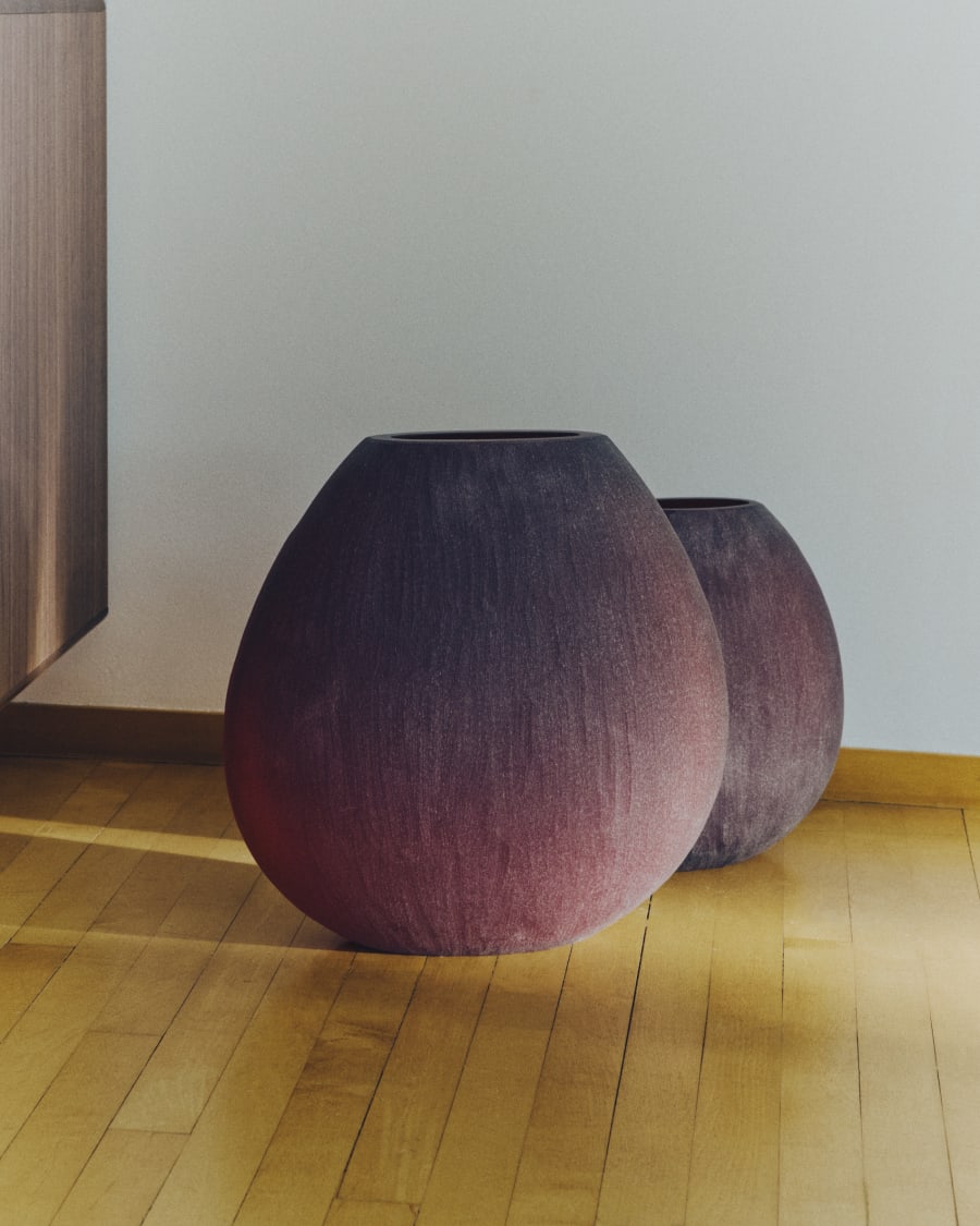 Vase Rovena en verre bordeaux 33,5 cm