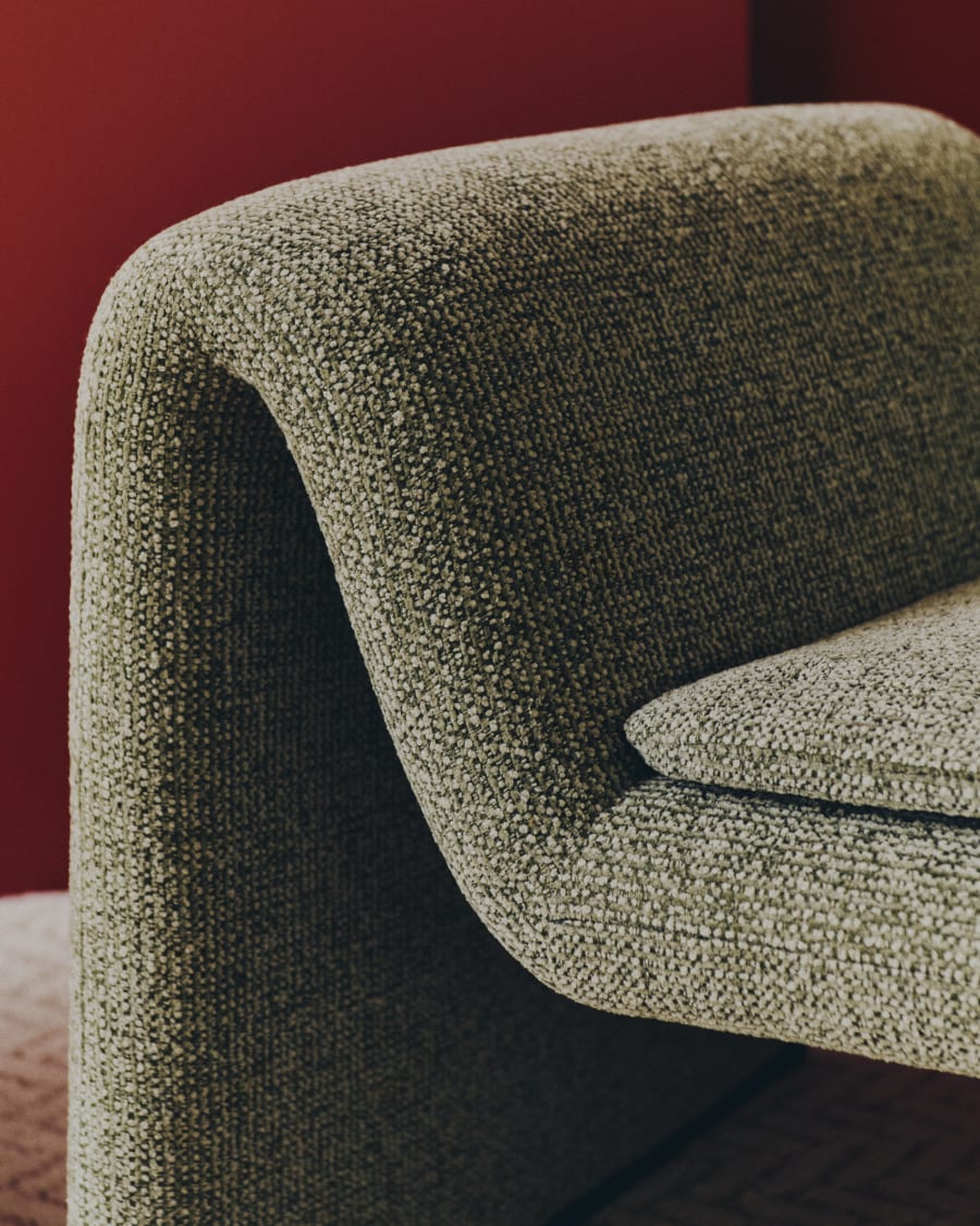 Melvia green chenille armchair