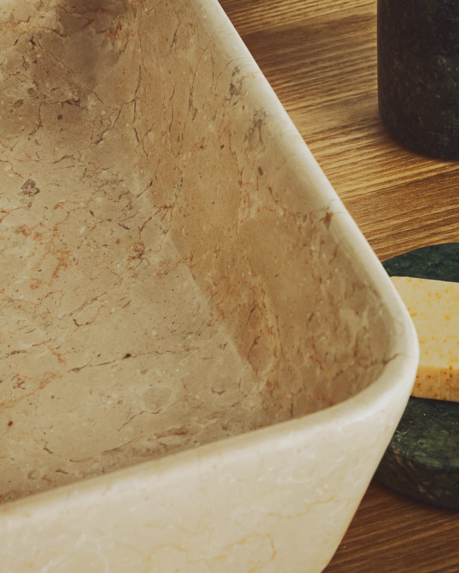Darnen beige marble countertop washbasin 55 x 35cm