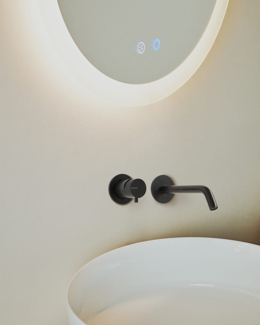 Mervi oval bathroom mirror with LED light and anti-fog 80 x 50cm