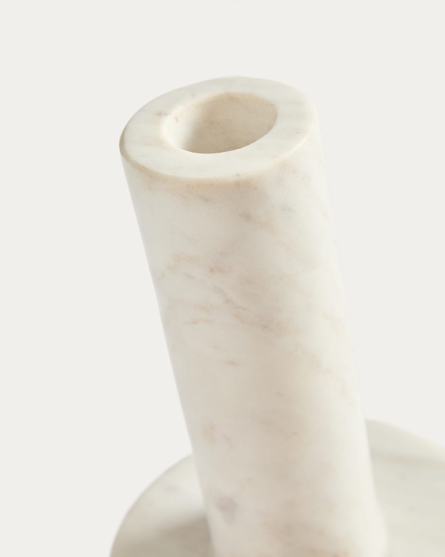 Kerzenständer Zalvori aus weißem Marmor, 23 cm