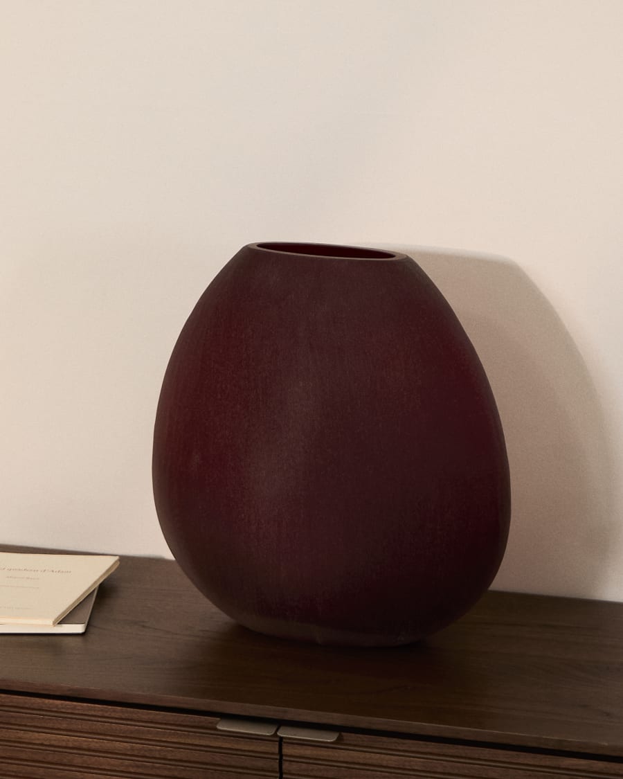Rovena burgundy glass vase 33.5 cm