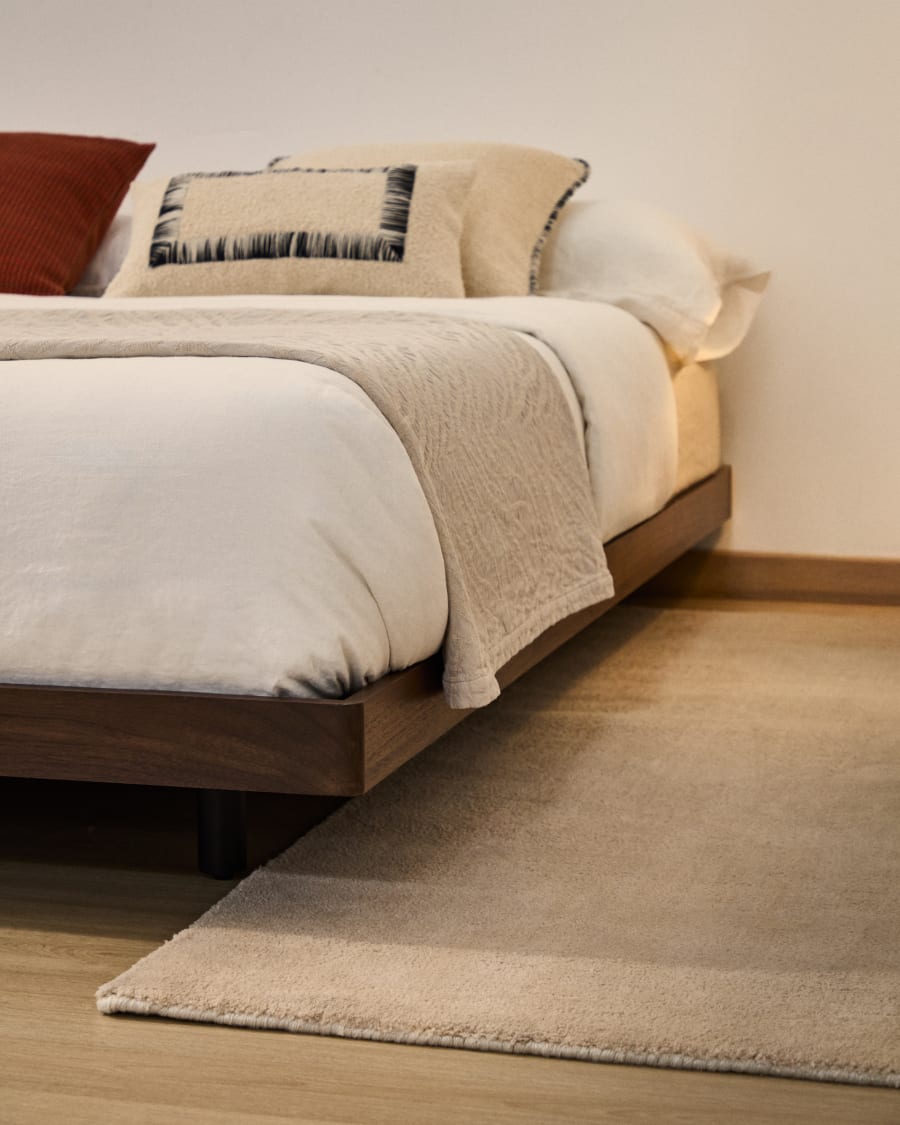 Base Norlen in impiallacciato di noce con finitura scura per materasso da 180 x 200 cm FSC 100%